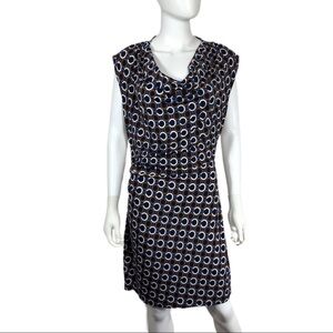 Michael Kors Draped Collar Gathered Waist Dress